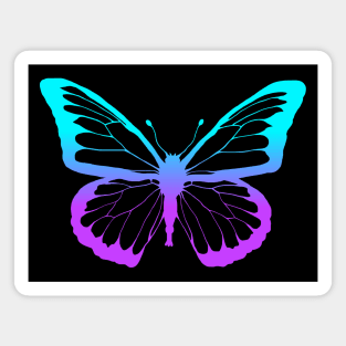 Purple Blue Butterfly Lines Magnet